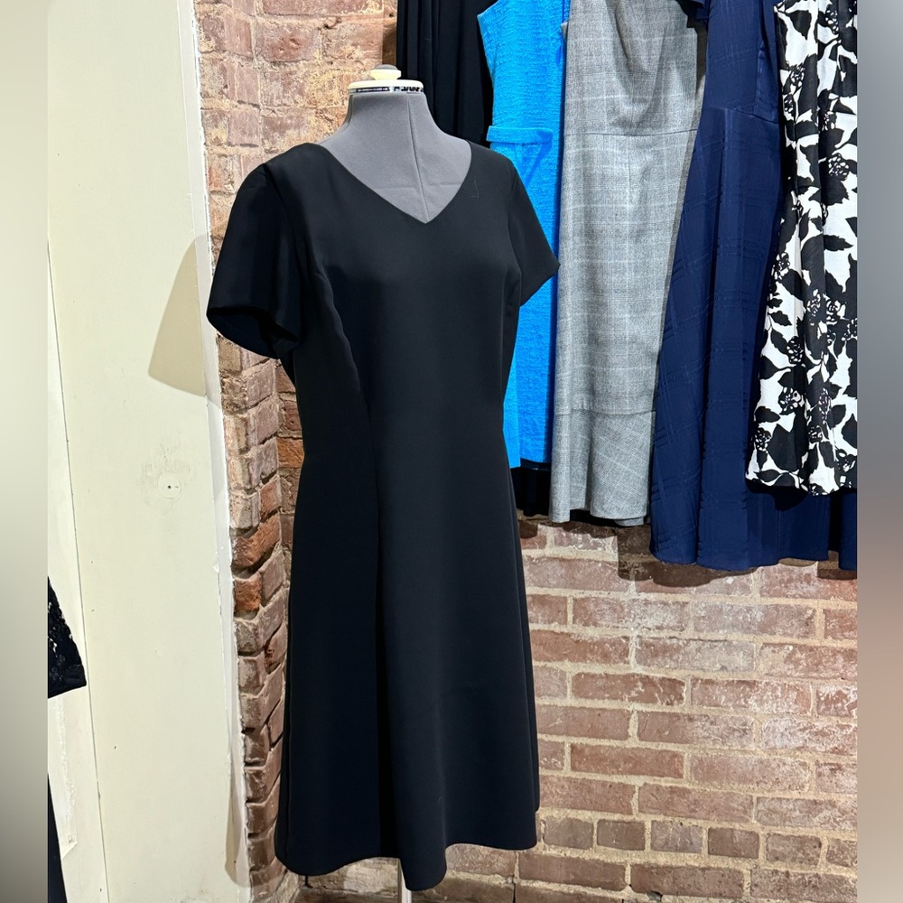TALBOTS GORGEOUS SIMPLE SHORT SLEEVED, V-NECK FULLY LINE A-FRAME DRESS